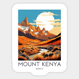 A Pop Art Travel Print of Mount Kenya - Kenya Sticker